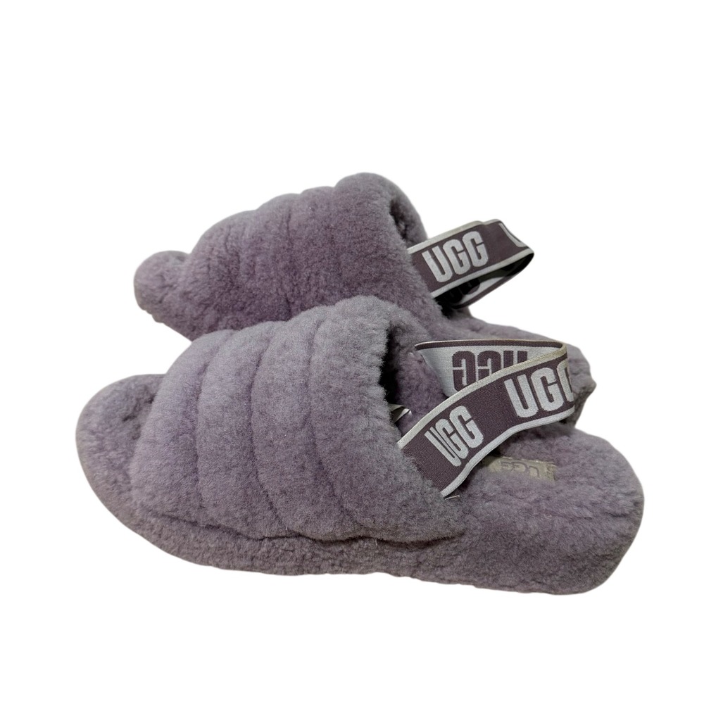 UGG Fluff Yeah Slide Purple Sheepskin Platform Slipper 1095119 Womens 8